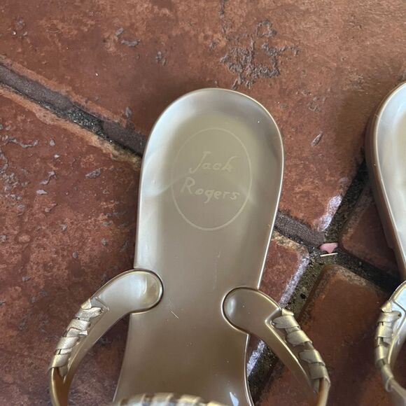 Jack Rogers Metallic Gold Sandals Rubber - Picture 2 of 4